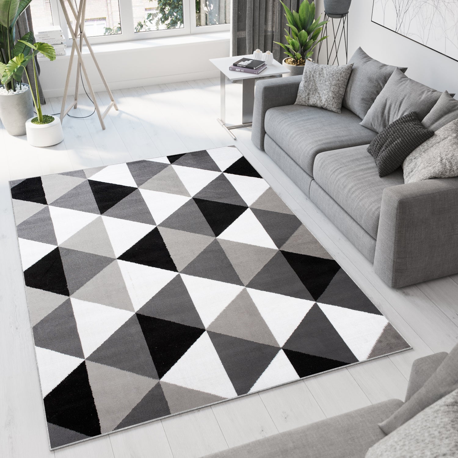 The carpet Pearl tapis salon, chambre, entree interior, Gris, 140x200