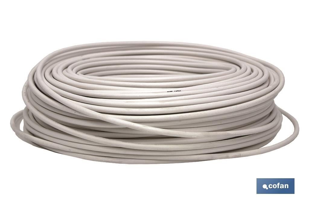 Cofan Rollo De Cable De Antena Tv- Satélite-Tdt, Color, Longitud 100 Metros Blanco , Leroy Merlin