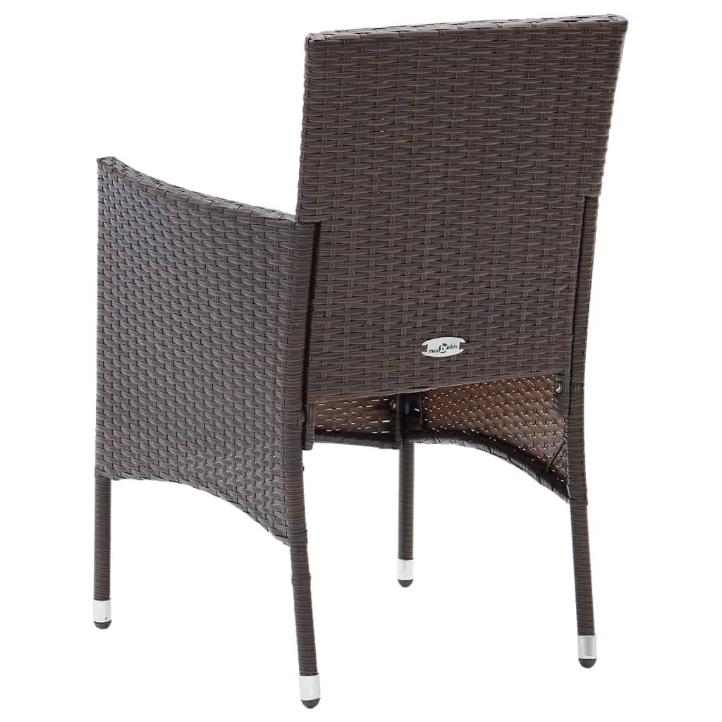 Maison Exclusive - Set Pranzo da Giardino 9 pz con Cuscini in Polyrattan Marrone - 7