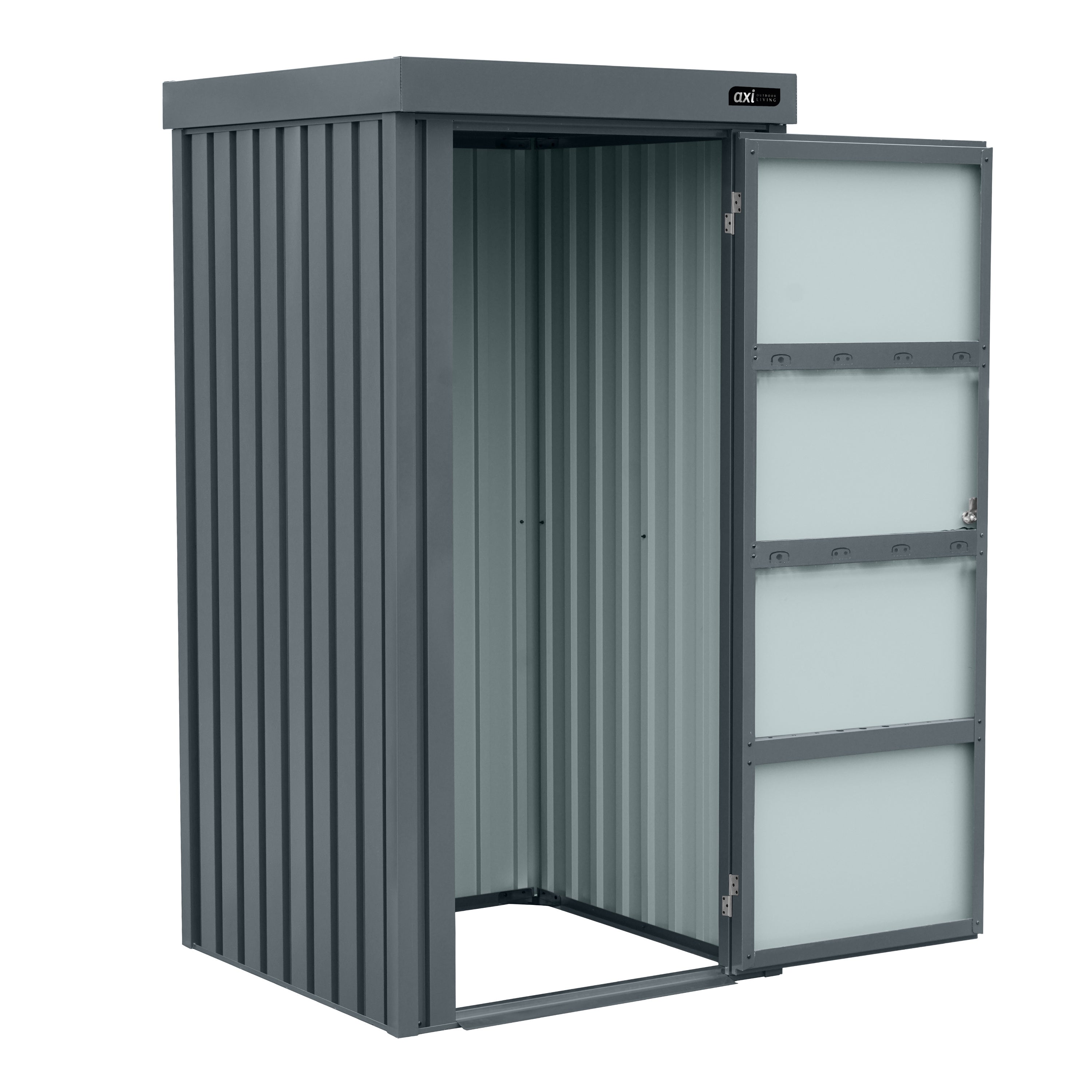AXI Hector Premium Armoire de Jardin, 1300L, en Acier Galvanisé| Armoire Exterieur, Toit Incliné | Armoire de Rangement Extérieur | Serrure avec 2 - 5