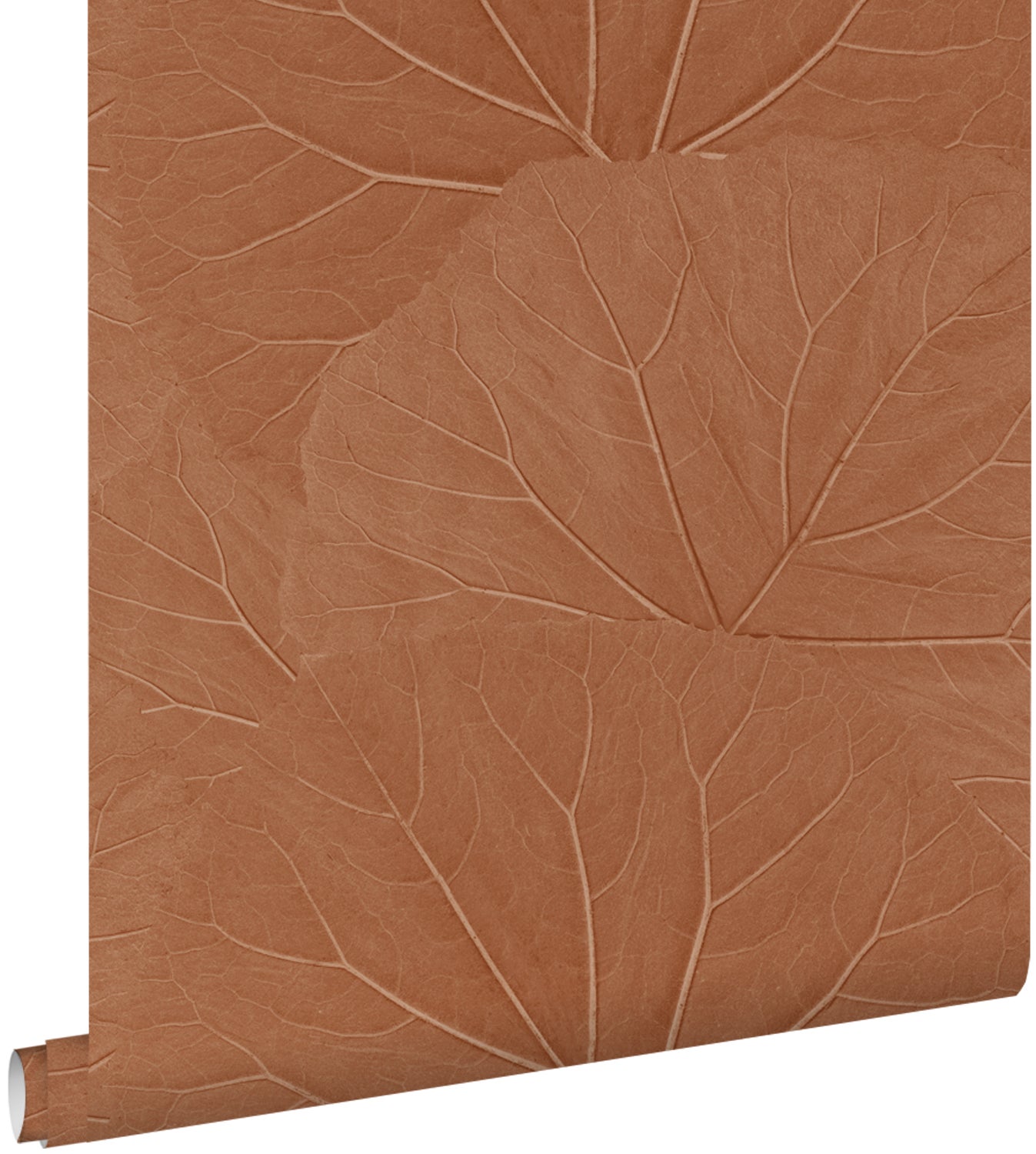 Papel pintado hojas rojo barro cocido - 0.53 x 10.05 m - estahome