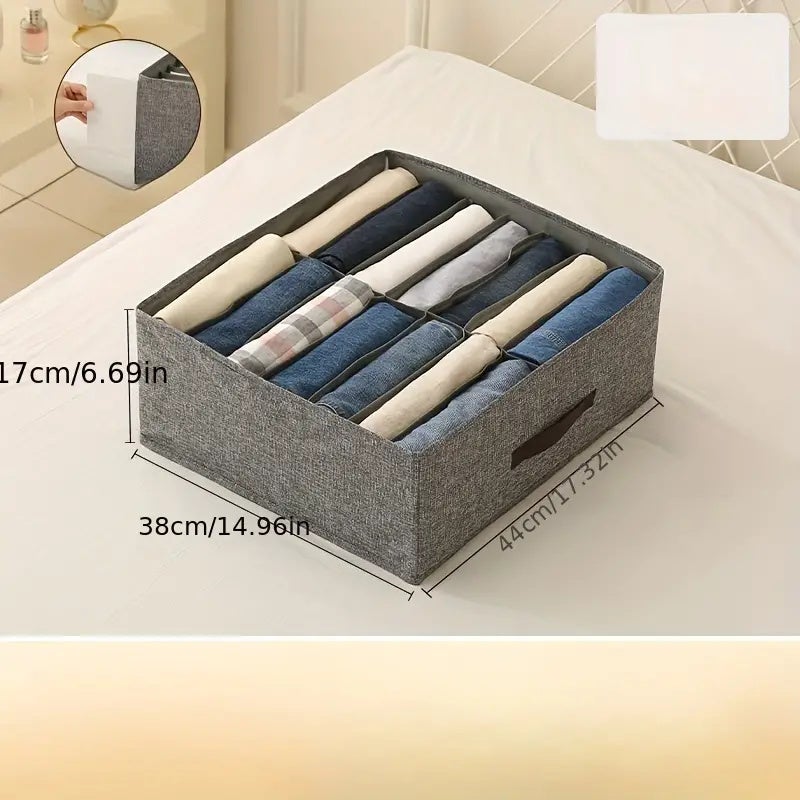 Organisateur de vêtements de garde-robe 2 pièces avec 14 grilles-Organisation et rangement de placard pour t-shirt, Jean, court, jupe - 2