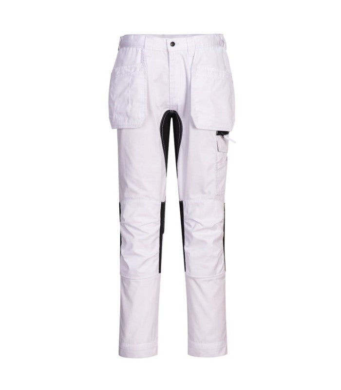 Bermuda De Trabajo Portwest DX4 - Color Blanco, Talla S (UK 32), 10 Bolsillos, Tela Elástica