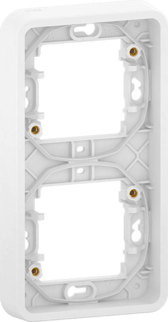 cadre - 2 postes - blanc - vertical - mureva styl - schneider electric mur39151