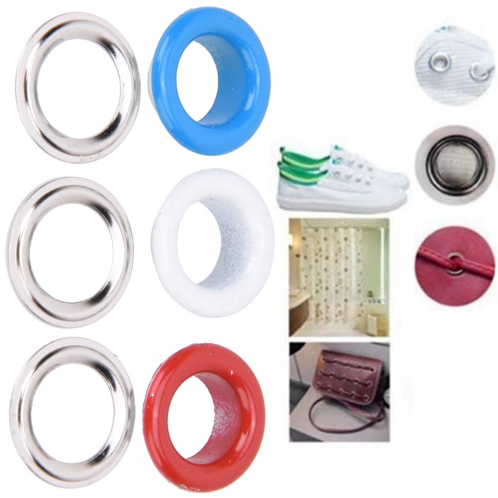 Lot de 200 œillets avec 3 outils à œillets pour toile, vêtements, cuir, 0,6 cm Lot de 200 œillets avec 3 outils à œillets pour toile, vêtements, cuir, 0,6 cm