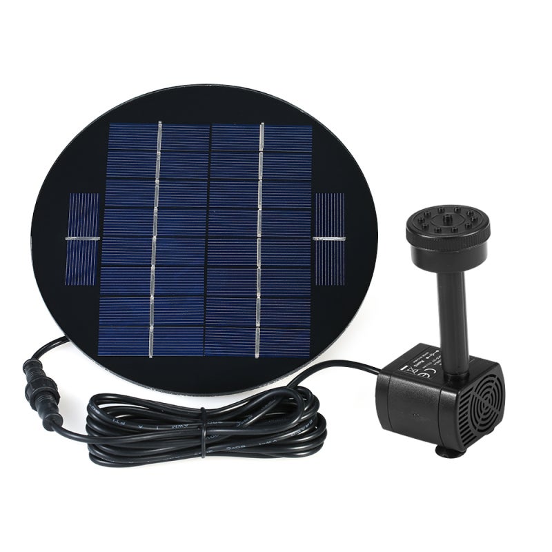 Zestaw 9V 3W Bezszczotkowej Głębinowej Solarnej Pompy Wodnej, Panel Słoneczny, do Oczka Wodnego dla Ptaków/Stawu, 200L/H, 150cm Wysokości