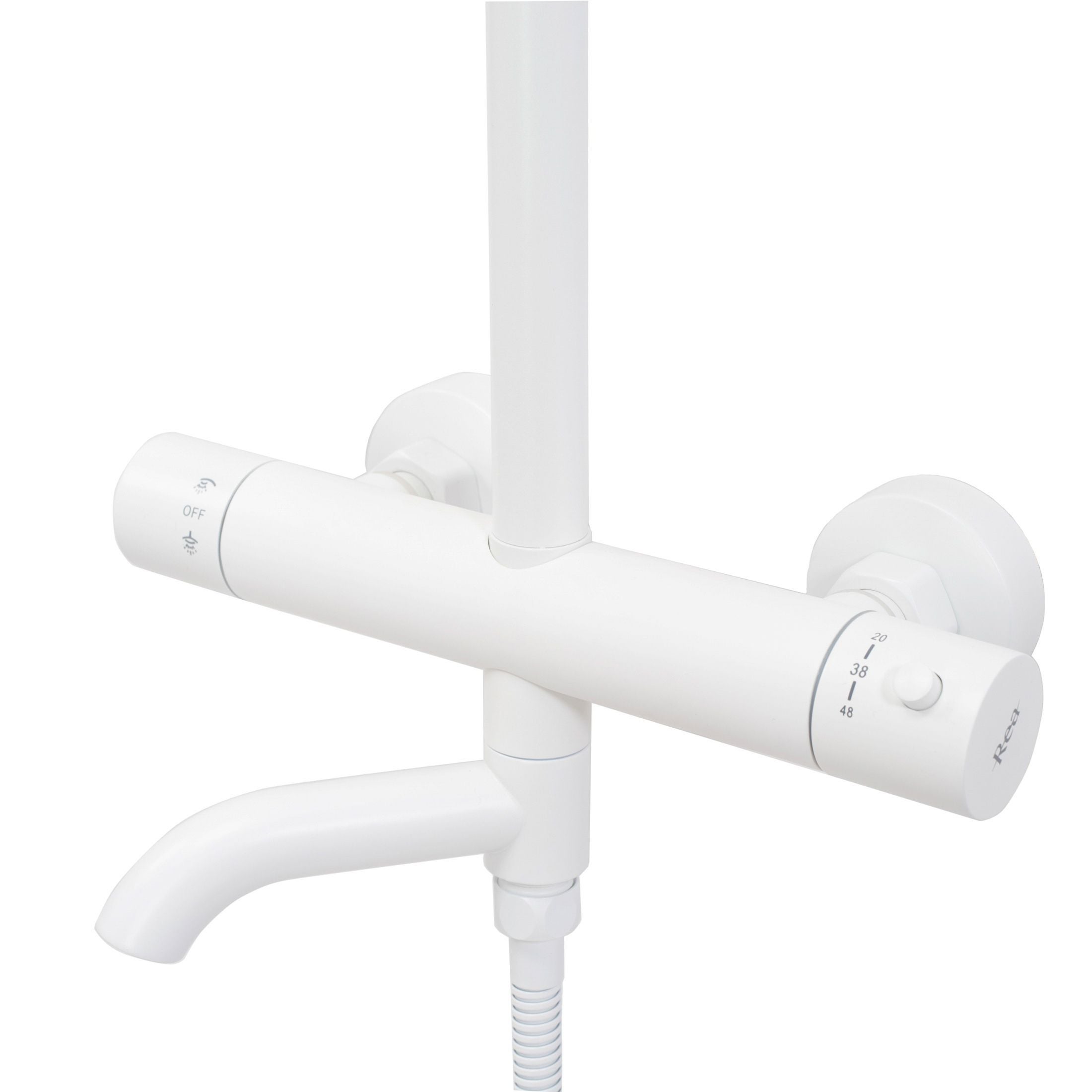 COLONNE DE DOUCHE-BAIGNOIRE ENCASTRÉE REA LUNGO THERMOSTAT WHITE 45X26,5X117CM - 9