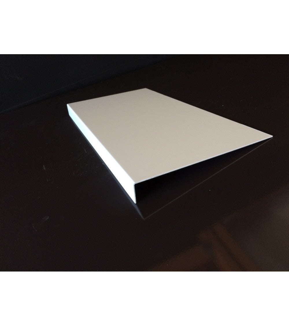 Bande de rive Blanc Pur, RAL 9010 Brillant, épaisseur 1 mm, 1 pli retour 2cm , Largeur 19 cm , Longueur 140 cm - 7