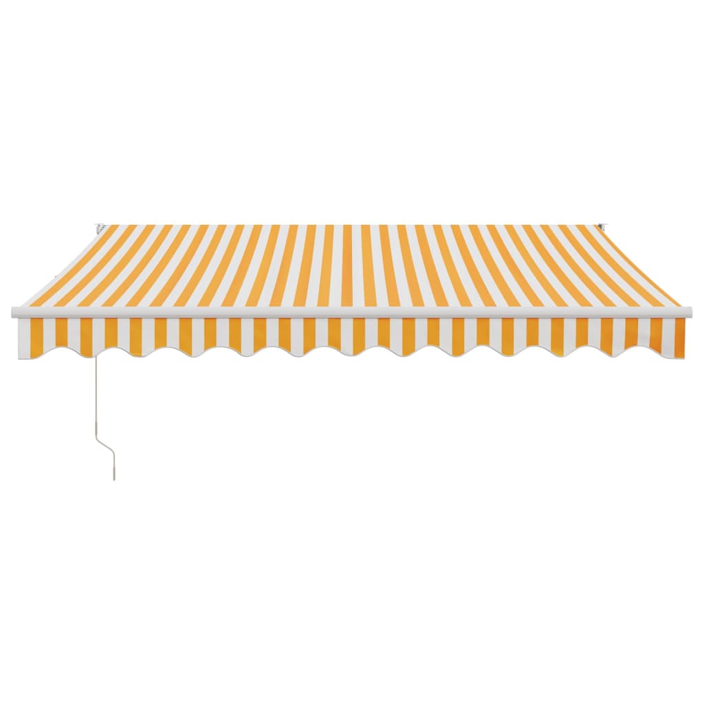Toldo exterior | Toldo retrátil 3x2,5 m tecido e alumínio amarelo e branco CFW62923 - 3