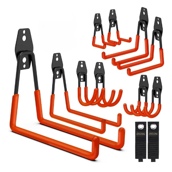 Crochets Muraux Robustes Pour Garage - Lot De 2/4/6 - Métal Noir - Rangement Outils
