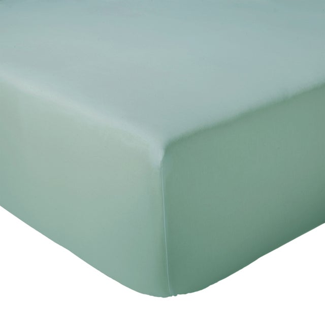 Drap-housse percale de coton uni bonnet 30 cm - Turquoise - 140x200 cm - Percale de coton