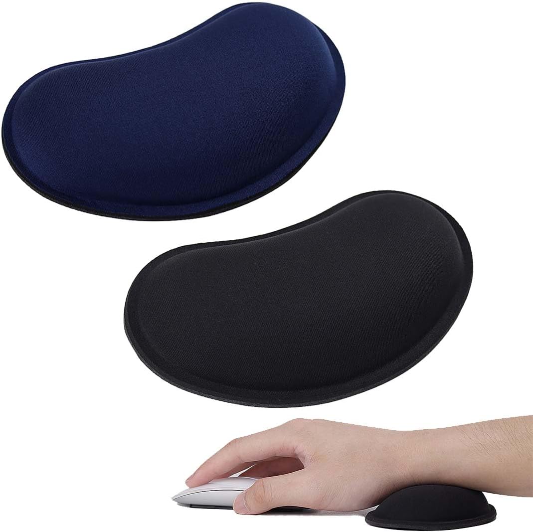 2-częściowa ergonomiczna podkładka pod nadgarstek z antypoślizgową podstawą, podkładka pod mysz z pianki memory, odciążająca nadgarstek podczas gier