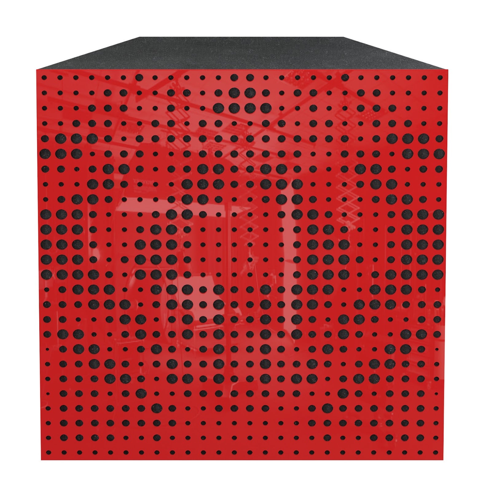 Lot de 2 Pièges à basses UNIVERSE acoustiques insonorisants 50x50x10 cm -Plastique perforé et mousse acoustique -Rouge brilliant - 2