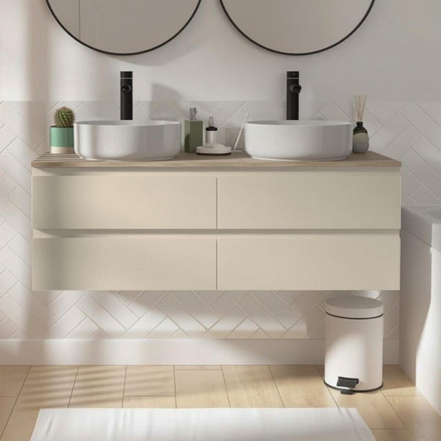 Ensemble meuble SORRENTO double vasque suspendu 120cm