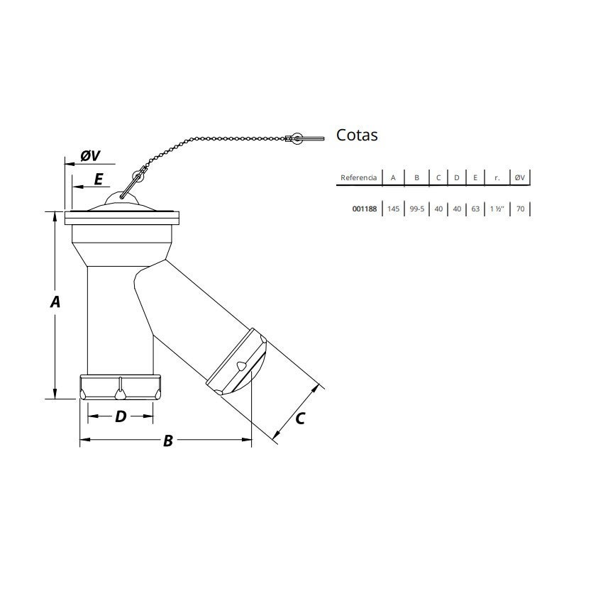 SIFÓN VERTICAL COMPARTIMENTO S11 LAVABO BIDÉ 1.1/2