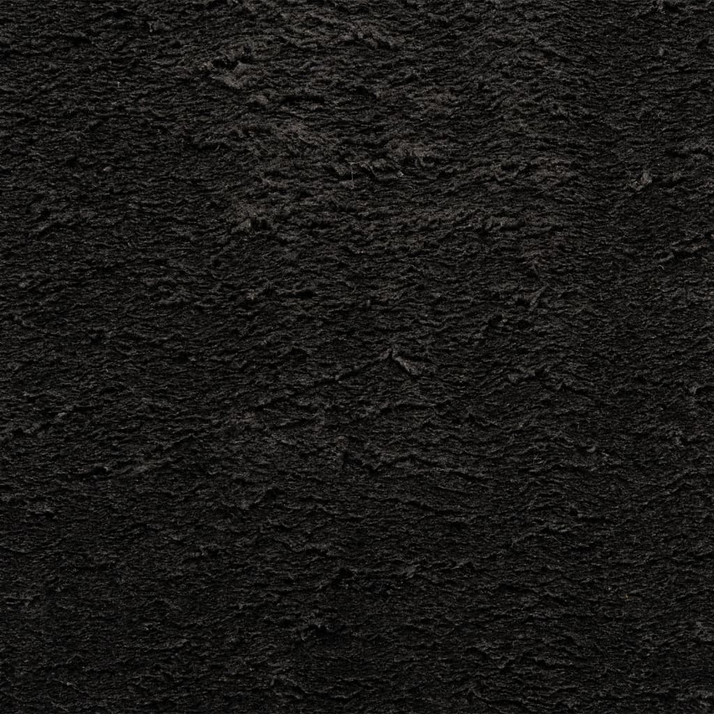 Tapis à poils courts doux et lavable noir pour le salon, Ø 200 cm - 9