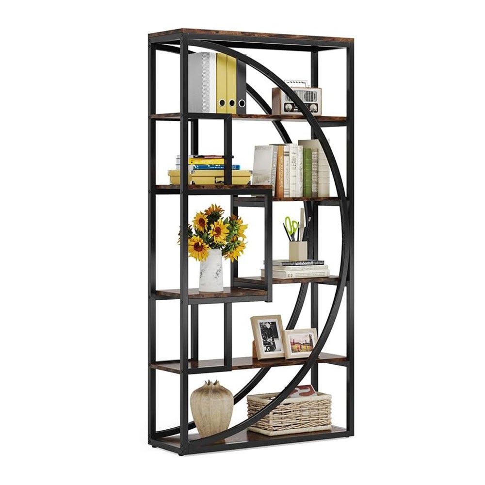 Libreria ad Angolo a 5 Ripiani Dongcheng Moderna e Semplice con Struttura in Legno e Metallo per Ufficio e Bagno