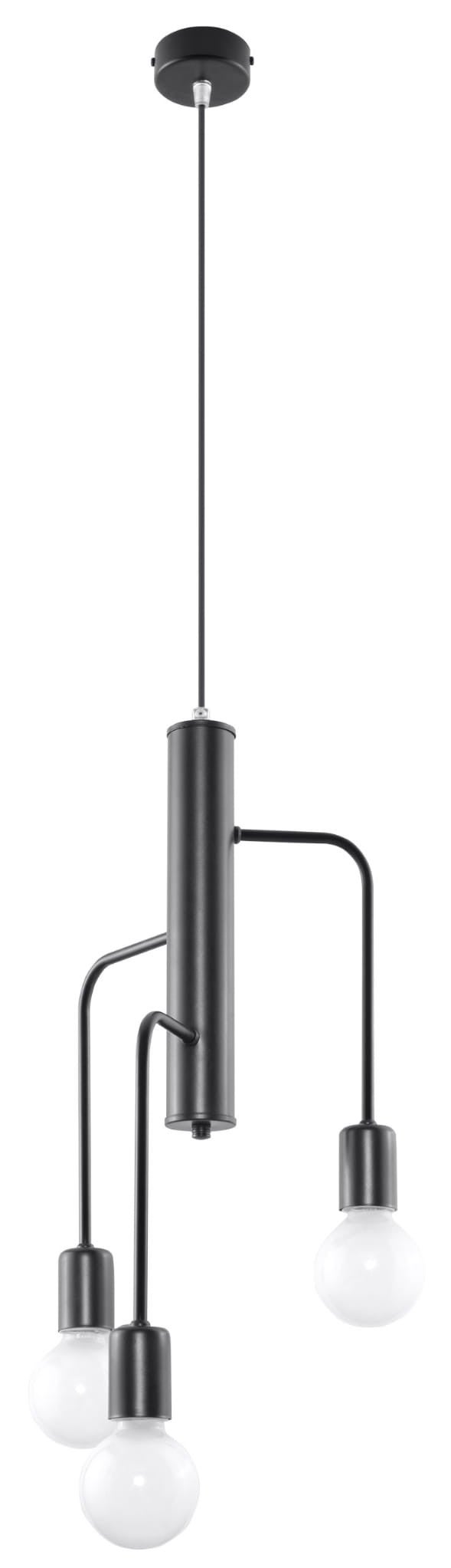 Lampa wisząca Duomo czarna 3xE27x60W wym: 100 x 25 x 25 cm metal Sollux Lighting