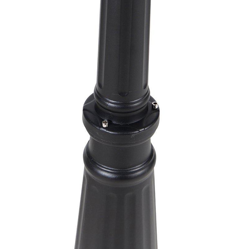 Qazqa classic-antique lanterne extérieure pour jardin - Havana - noir, max. 60w, e27, 220cm, IP44, à 2 lumières - 8
