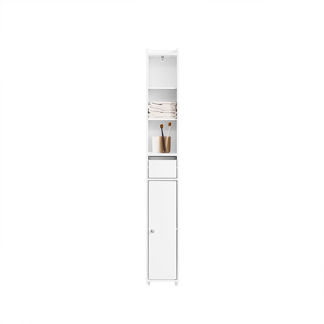 SoBuy Mobile Bagno Colonna Portaoggetti Piccolo 20x20x145cm Bianco BZR34-K-W
