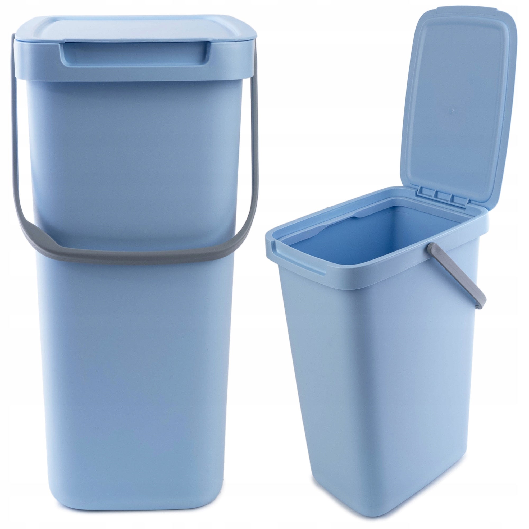 Poubelle De 25 Litres Avec Couvercle Basculant - Pour Tri Sélectif, Design Compact, Couleur Grise - 8