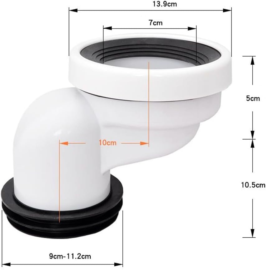 Złącze offsetowe do WC - Do złącz offsetowych do WC - Złącze offsetowe do WC z PVC - 100 mm - 3