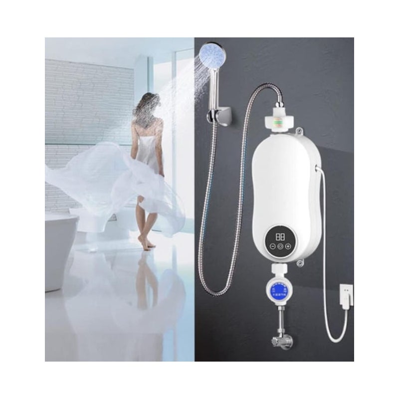 Podgrzewacz wody elektryczny przepływowy do prysznica, kranu z ciepłą wodą, podgrzewacza wody przepływowego do kuchni i łazienki, 5500 W