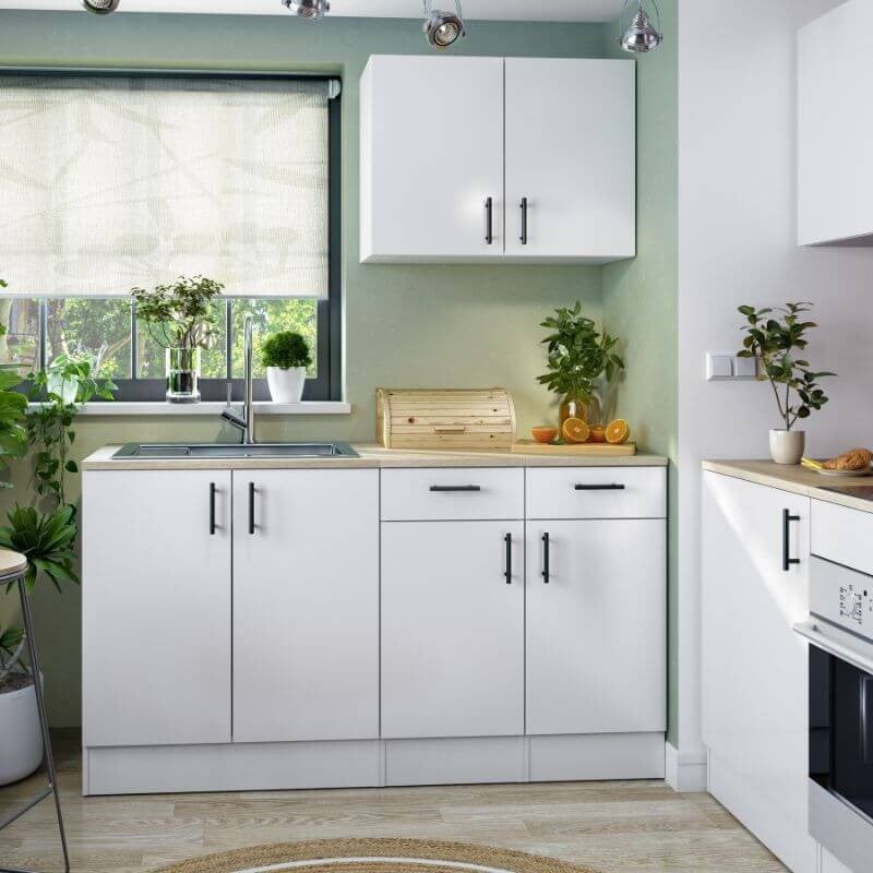 Mobelcenter - Mueble Bajo de Cocina de 40cm, Módulo 1 Puerta Reversible 1 Cajón, Acabado Color Blanco Brillo y Roble Canadian,40cm x 60cm x 90cm(1535) - 8