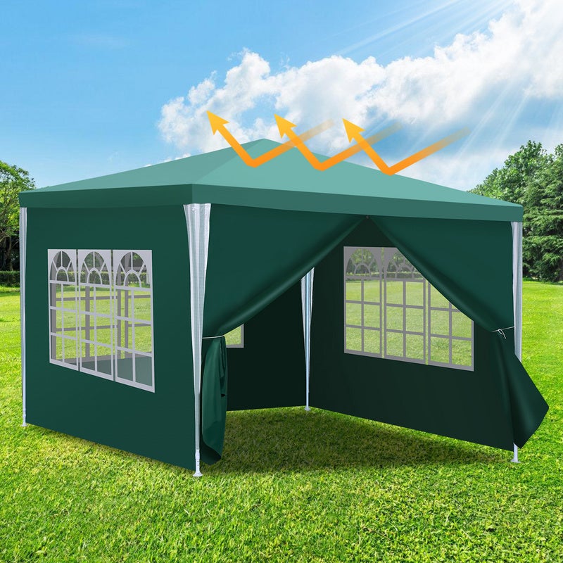 Sunnyglade Ombrellone Da Giardino 2,7m, 8 Costole Robust, Apertura A Manovella E Inclinazione, Verde/Bianco