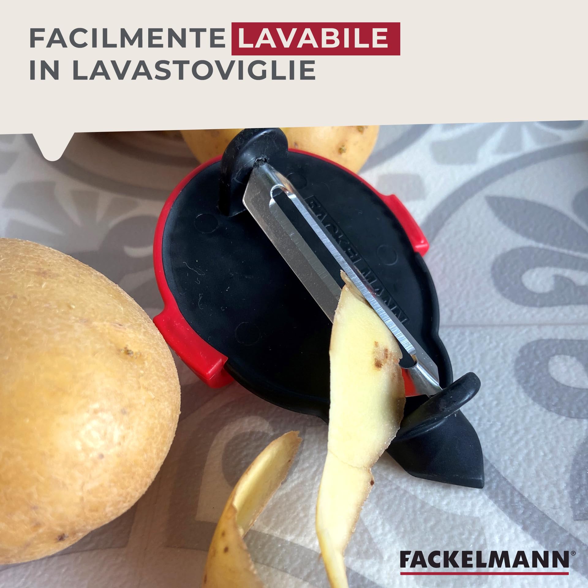 Fackelmann Set Mandolina lama regolabile e Pelaverdure, per affettare e pelare verdura, frutta, patate, insalate, materiale lame in acciaio inossidabi - 2