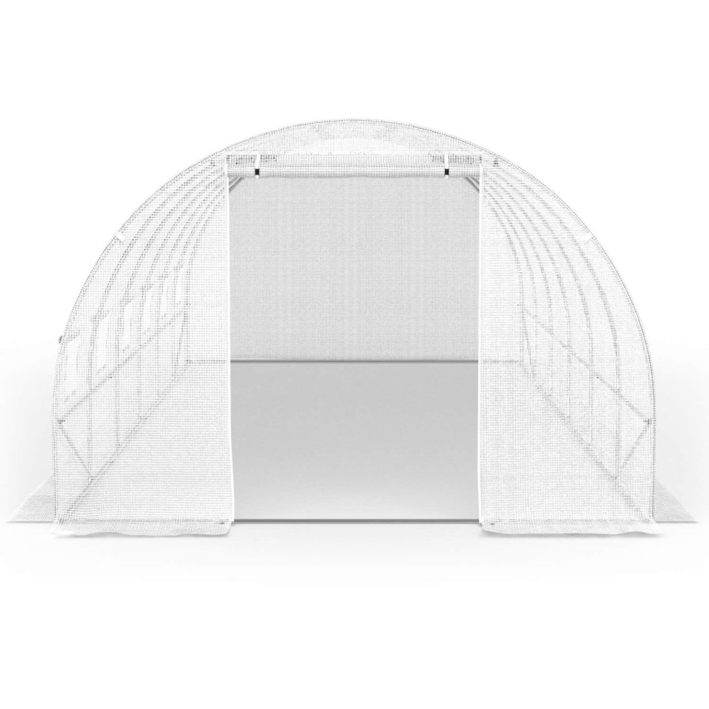 Serre de jardin tunnel 18m² 6 x 3 x 2 m acier galvanisé + bâche anti-UV avec porte et fenêtres CRIMÉE blanche - 4