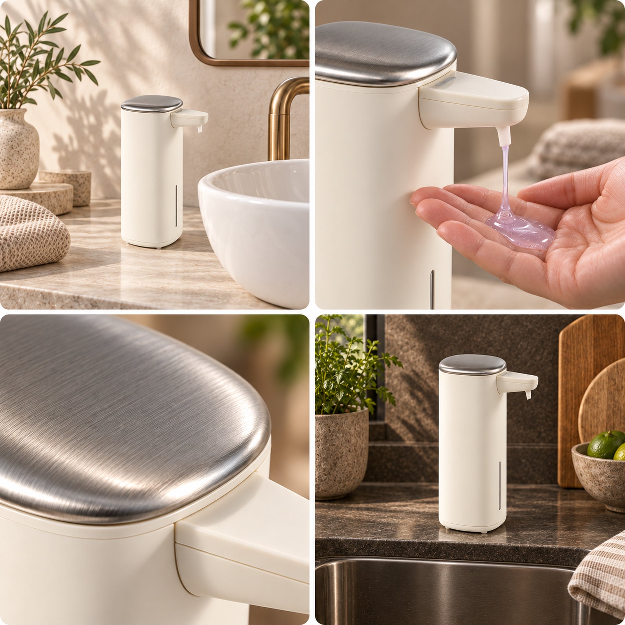 Distributeur automatique de savon liquide Liora Crème | Leroy Merlin