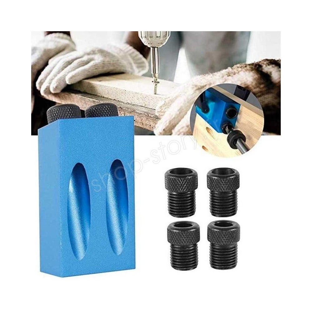 SHOP STORY ANGLE DRILLING Kit de Perçage d Angle 15 Degrés pour le Bois avec Guide Gabarit Mèches et Trous 6 8 10 mm - 6