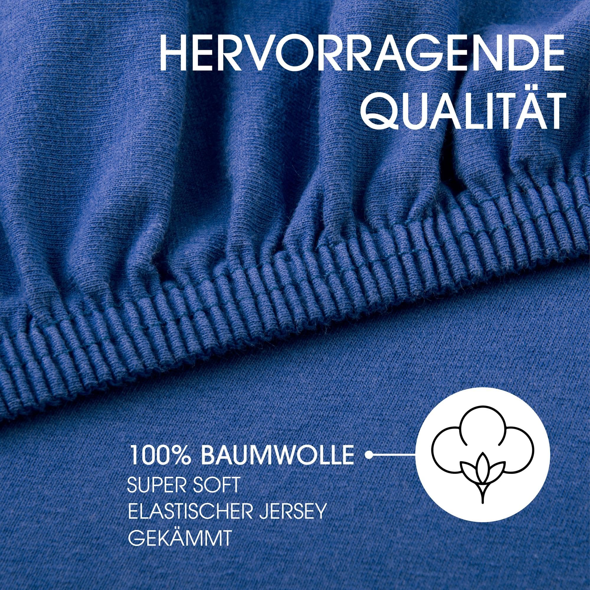 CelinaTex Lucina lenzuolo elasticizzato cotone 90x200-100x200 cm blu royal - 4