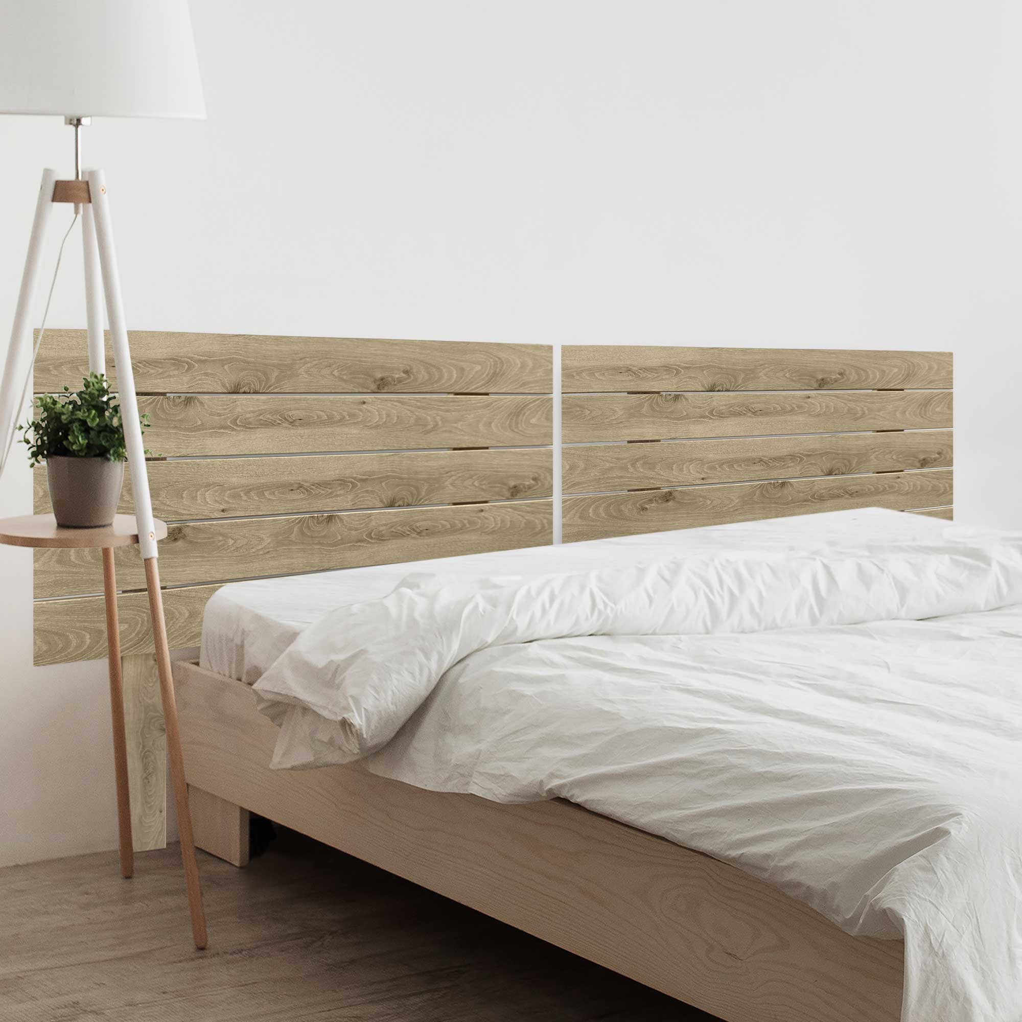Tête De Lit En Bois MDF Recyclé Style Palette Japonaise Avec Pieds - 160 Cm, Couleur Gris Solide - Installation Murale Facile