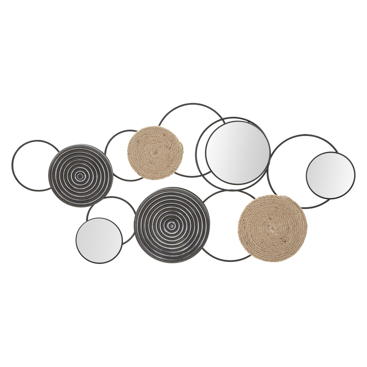 Metalowa Dekoracja 3D Kręgi 21, Metal, Brązowy, Seven Design
