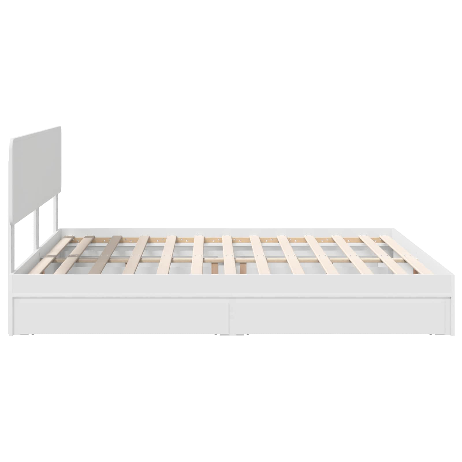 Lit de rangement réglable blanc 180 x 200 cm en panneau de bois - 9