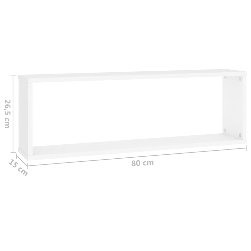Étagères cube murales 2pcs Blanc 80x15x26,5cm bois d'ingénierie vidaXL - 3