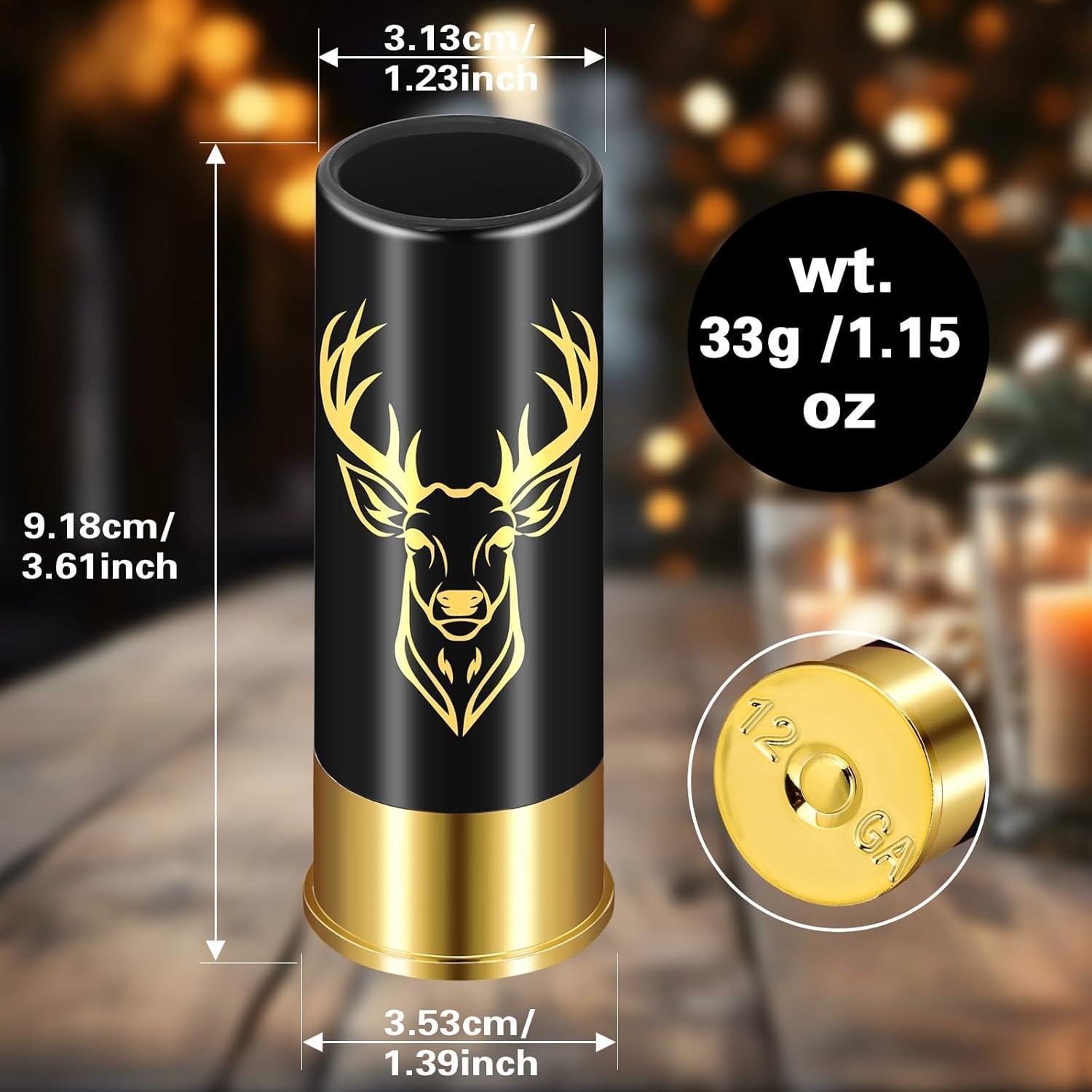 Schaps 4 Verres à Schnaps Tête de Cerf Noir Plastique 45 ml - Coffret Cadeau ...