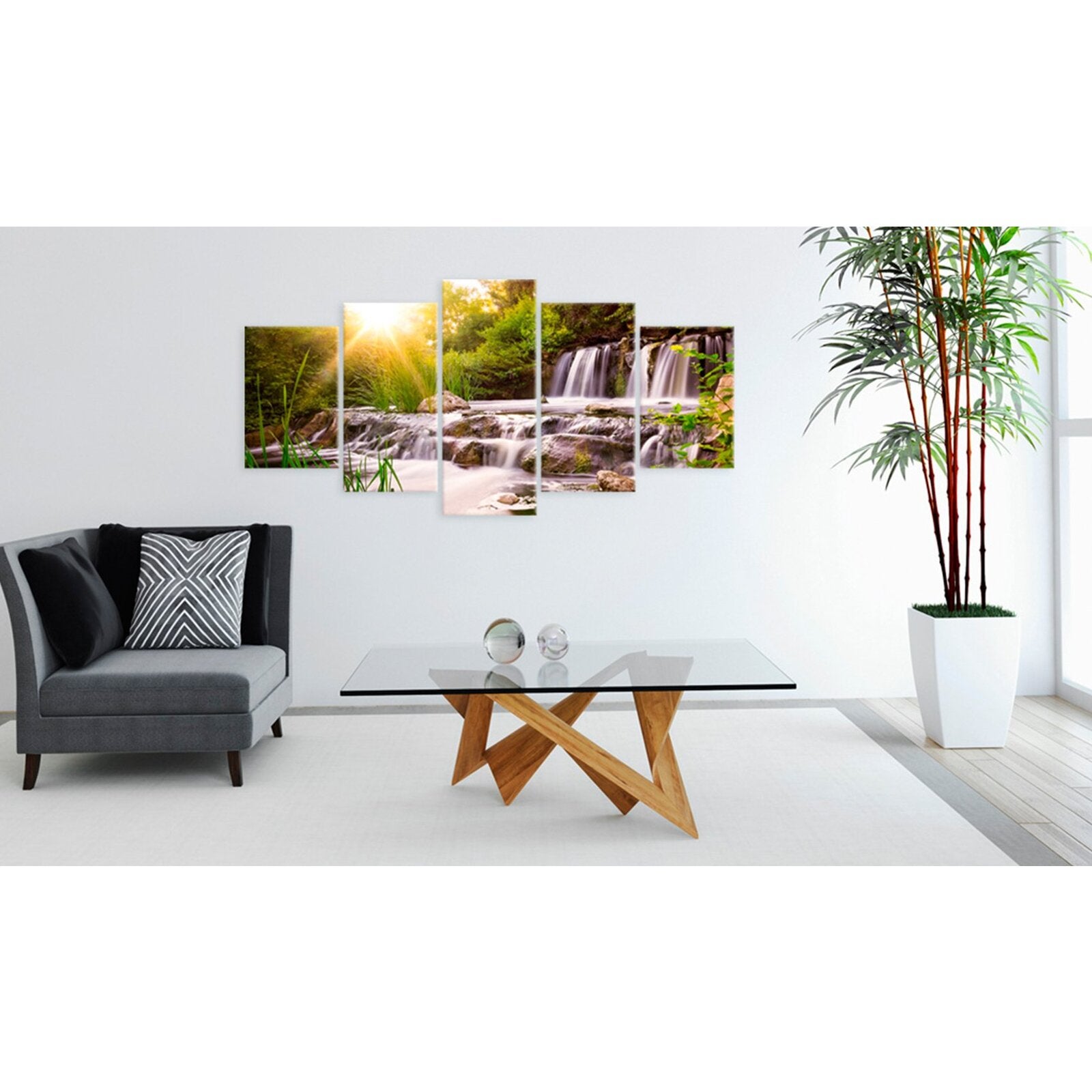 Tableau cascade de la forêt - 100 x 50 cm - 2