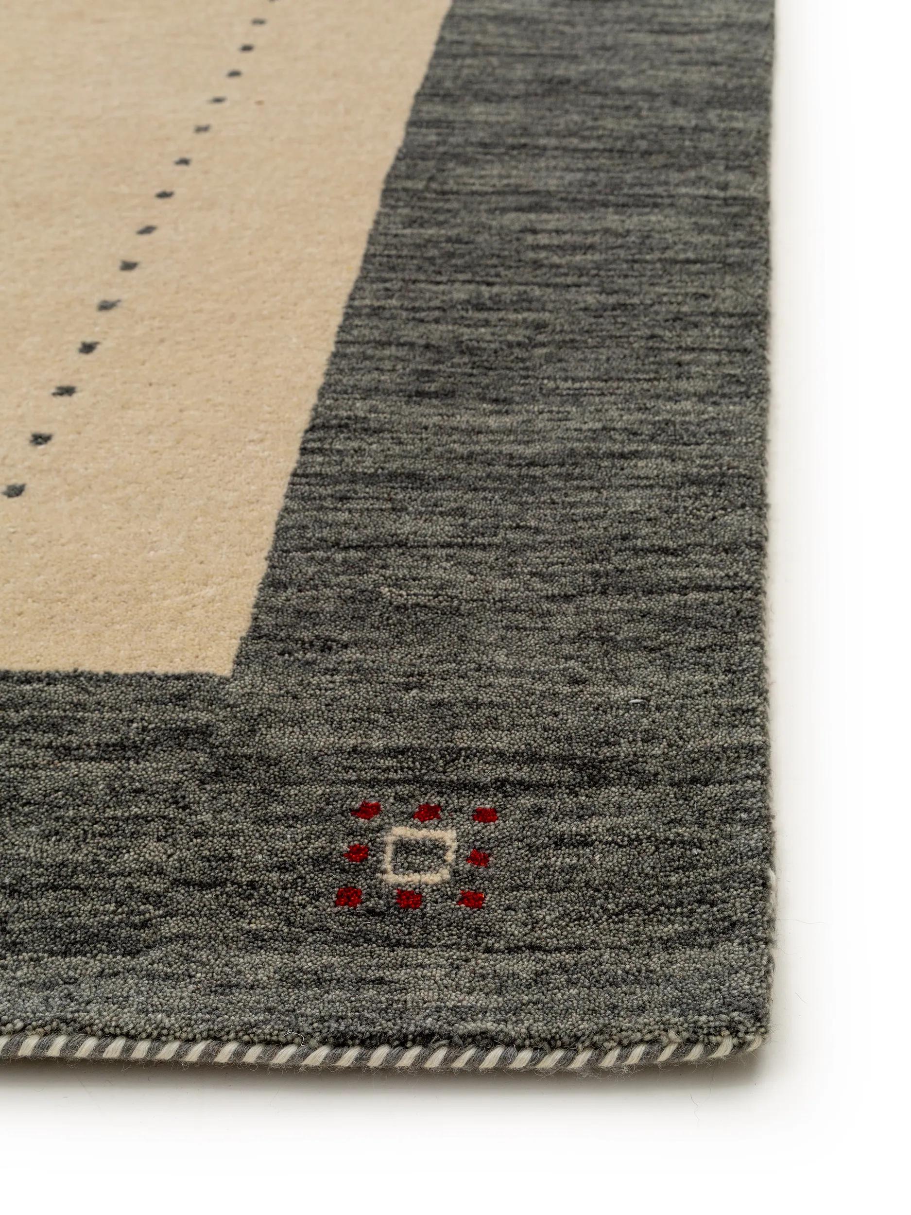 BENUTA - Tapis de laine Jamal beige/gris 200x300 cm - 4