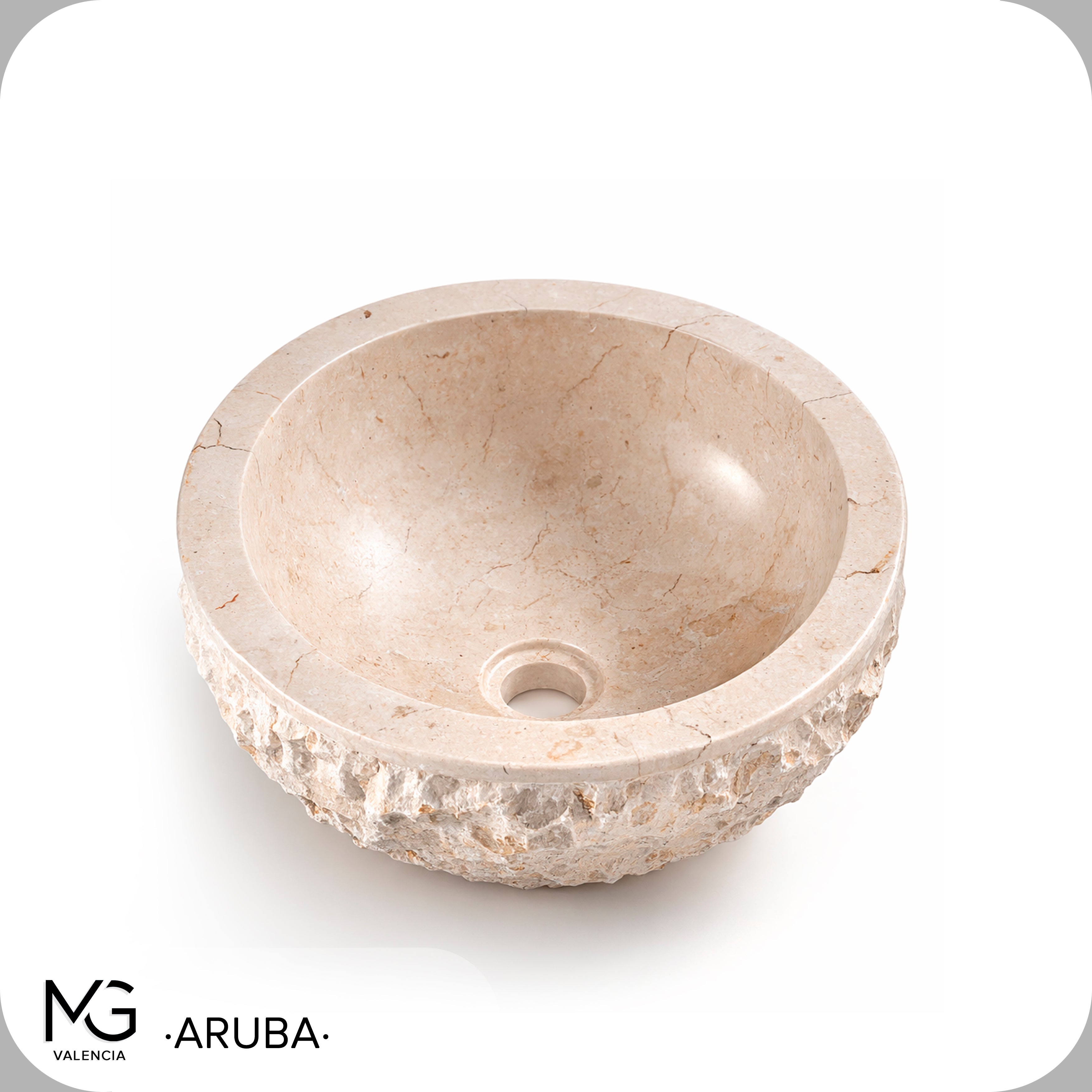 Vasque en marbre naturel | ARUBA | 40x40x15 cm - 2