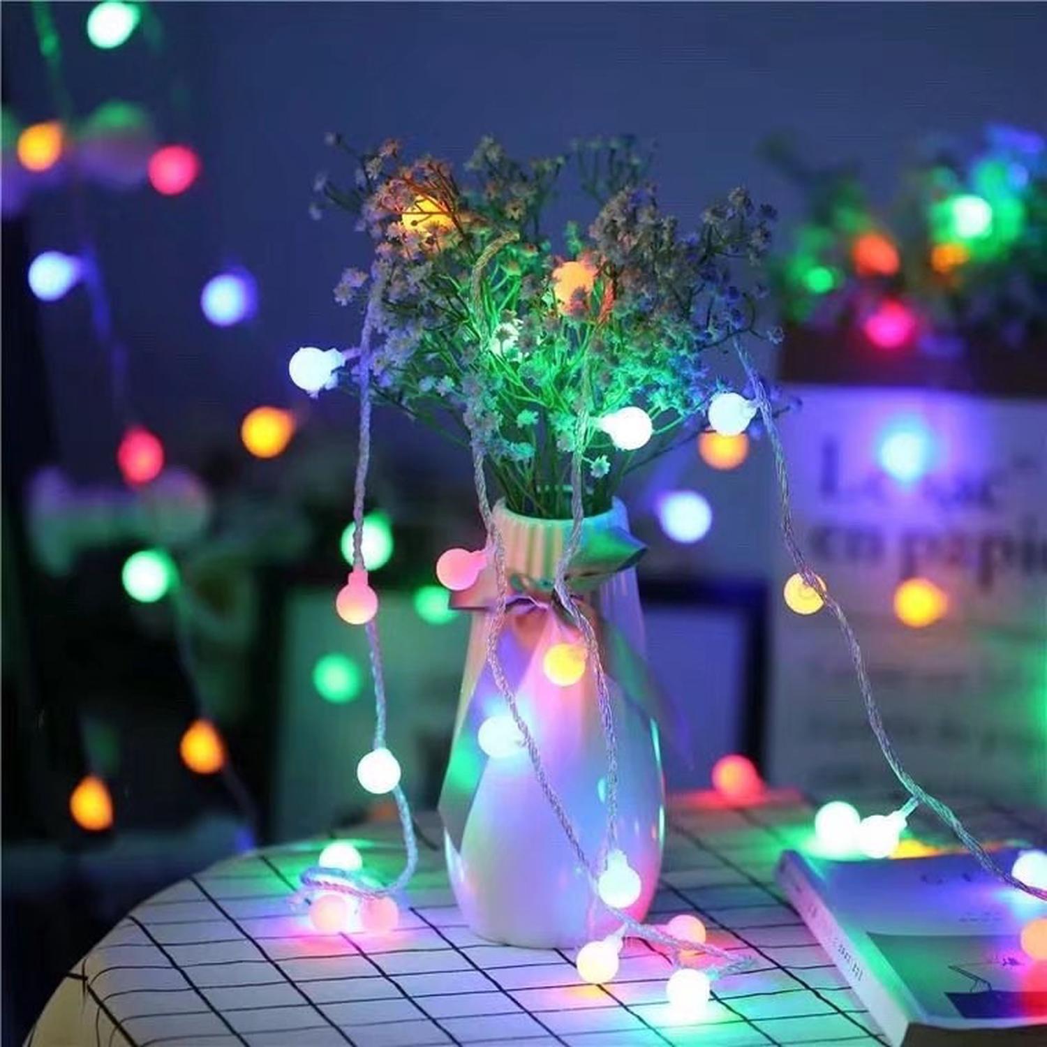 Guirnalda luminosa exterior, 100 LED, 8 modos, mando USB 10m, color ...