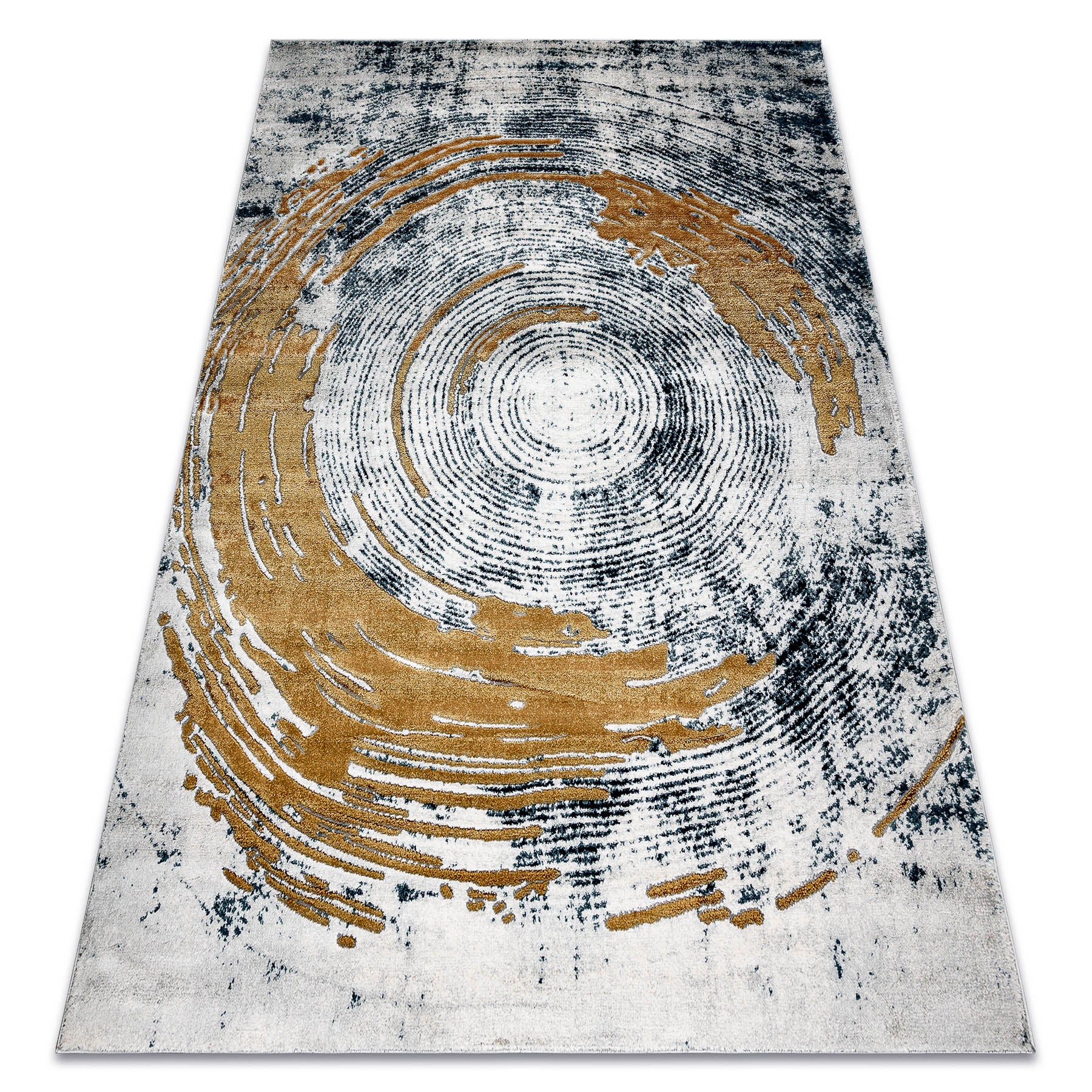 Dywan EMERALD ekskluzywny 1024 glamour, stylowy abstrakcja niebieski / złoty 140x190 cm