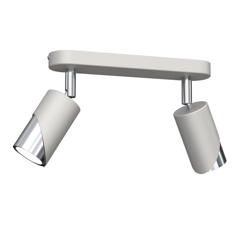 Reflektor sufitowy spot natynkowy Shift listwa jasnoszaro-chromowany 2xGU10x15W wym: 17 x 24 x 5,5 cm metal Luminex