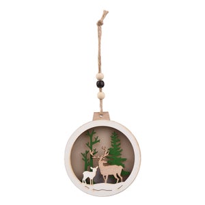 Albero di Natale in legno da appendere con Gesù Bambino - dimensioni 8,4 x 9,5 cm, in legno, Italia, Addobbi per albero di Natale, Articoli Religiosi