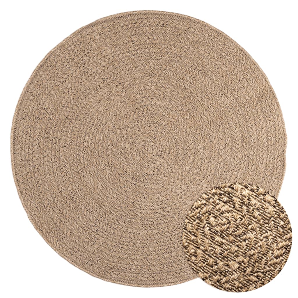 Alfombra con aspecto de yute interior y exterior 120 cm