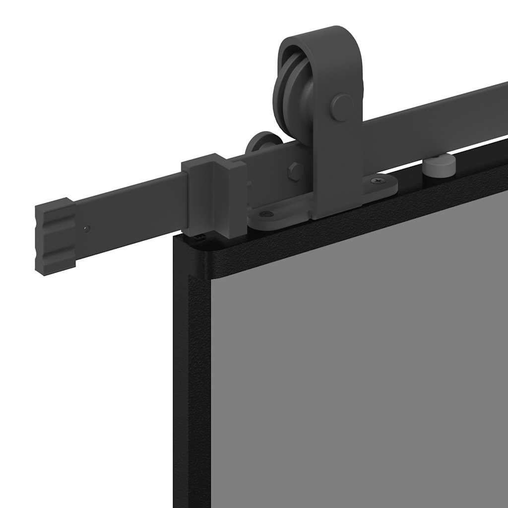 Puerta corredera herrajes negro 102,5x205 cm vidrio templado vidaXL - 6