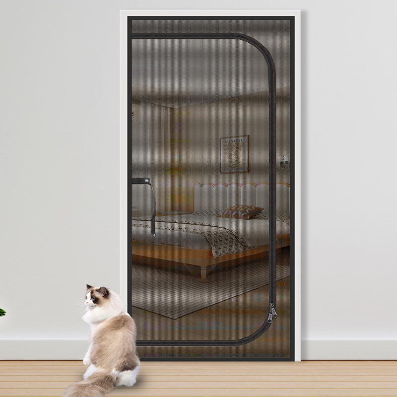 Kurtyna zabezpieczająca przed komarami dla zwierząt z zamkiem błyskawicznym zapobiega uciekaniu kotów x cm