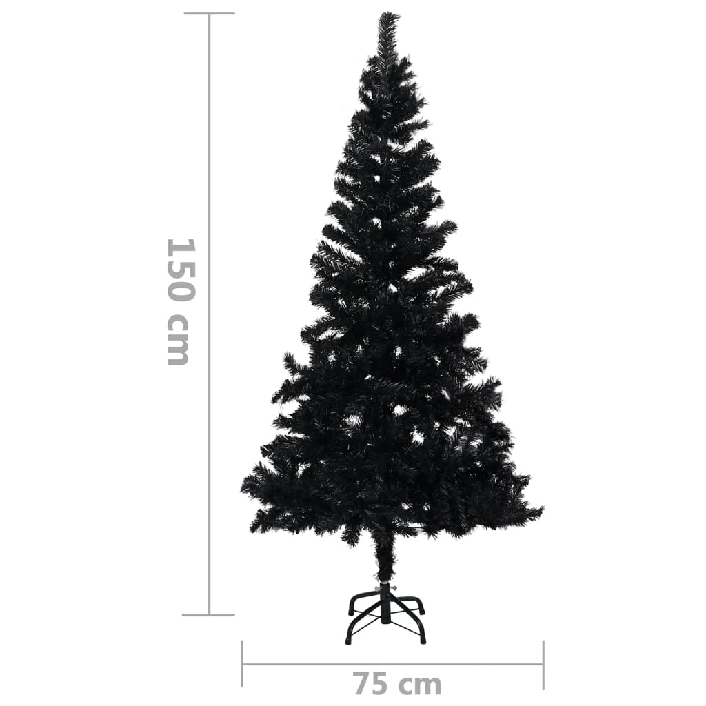 Maison Exclusive - Albero di Natale Artificiale Sottile con Base Nero 150 cm PVC - 5